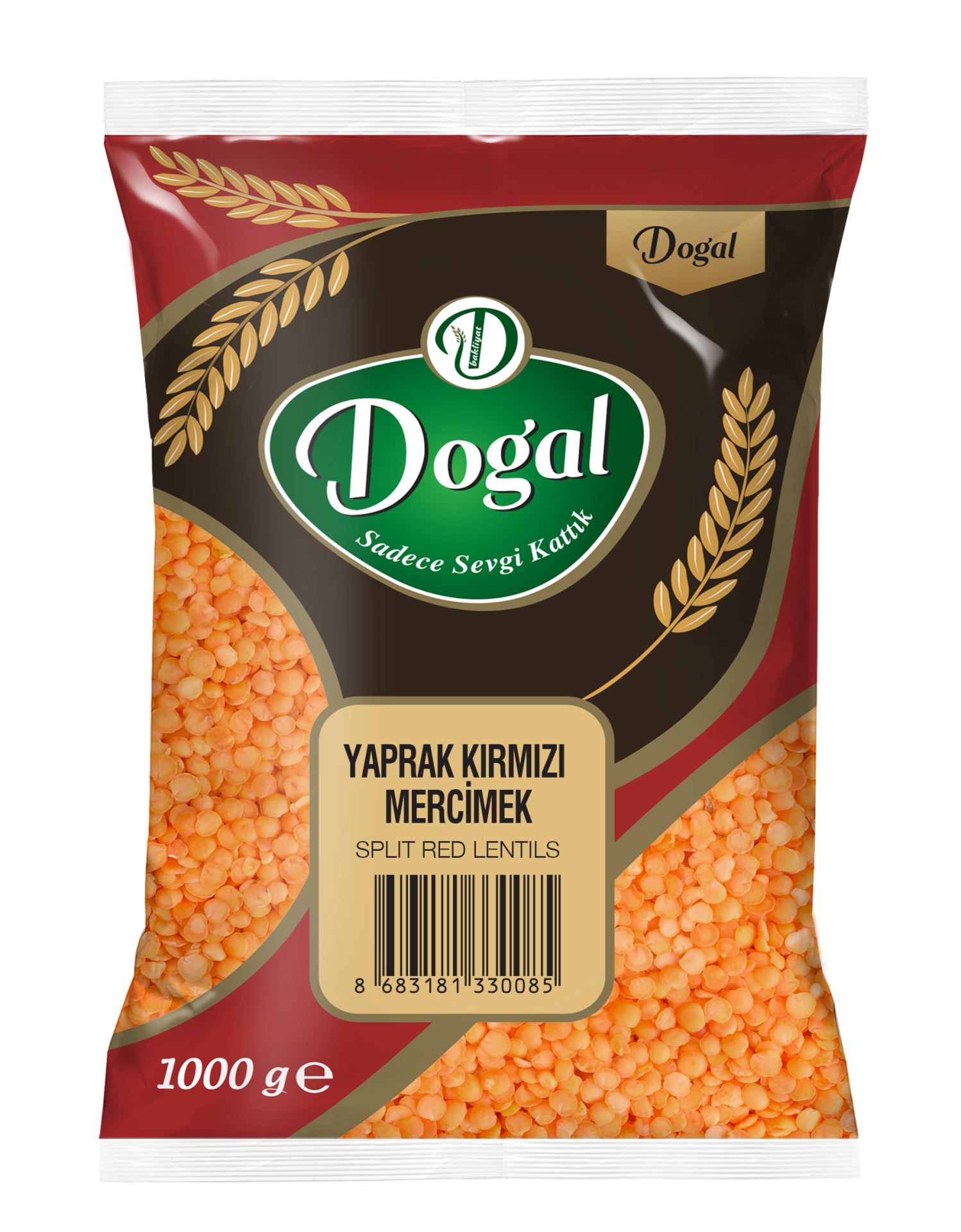 Doğal Yaprak Kırmızı Mercimek 1 Kg