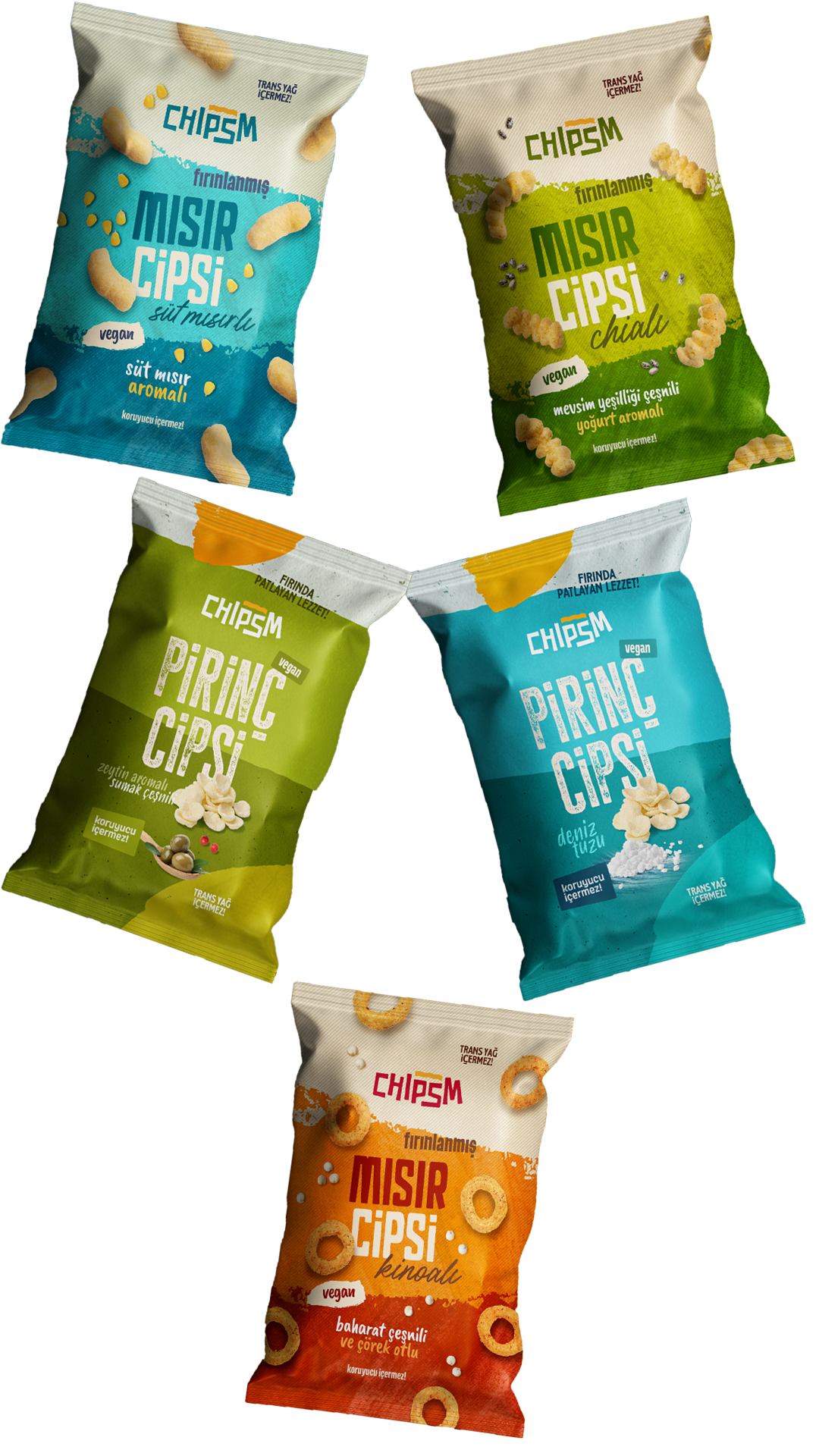 CHIPSM Mısır ve Pirinç Cips Tanışma Paketi 5'li